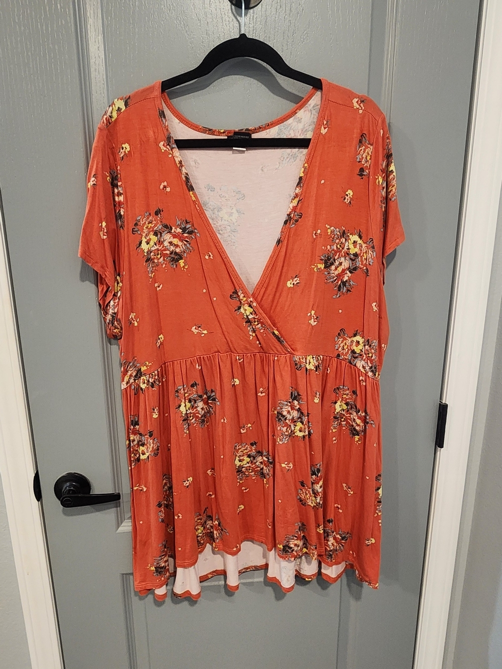 torrid Orange Floral Surplice Top